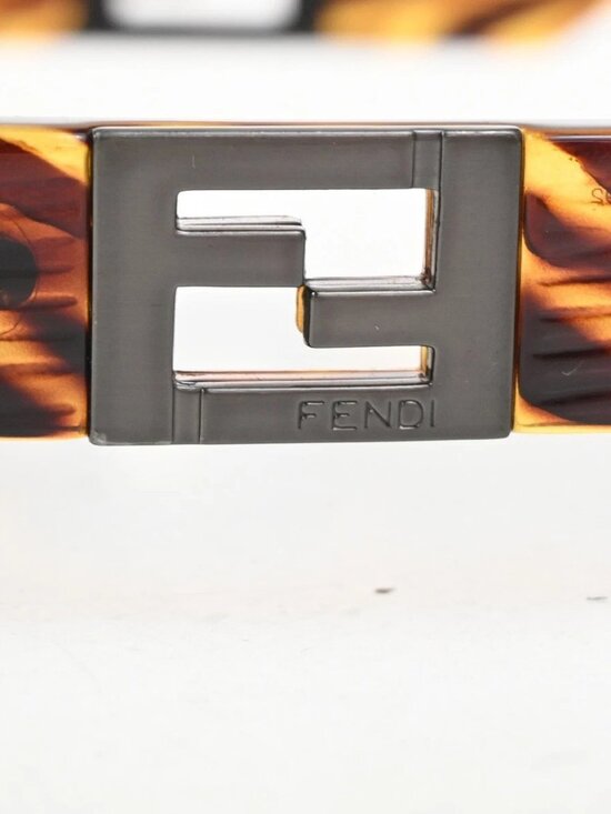 FENDI FF Logo Sunglasses Eye Wear Plastic Metal Brown Italy main image 12